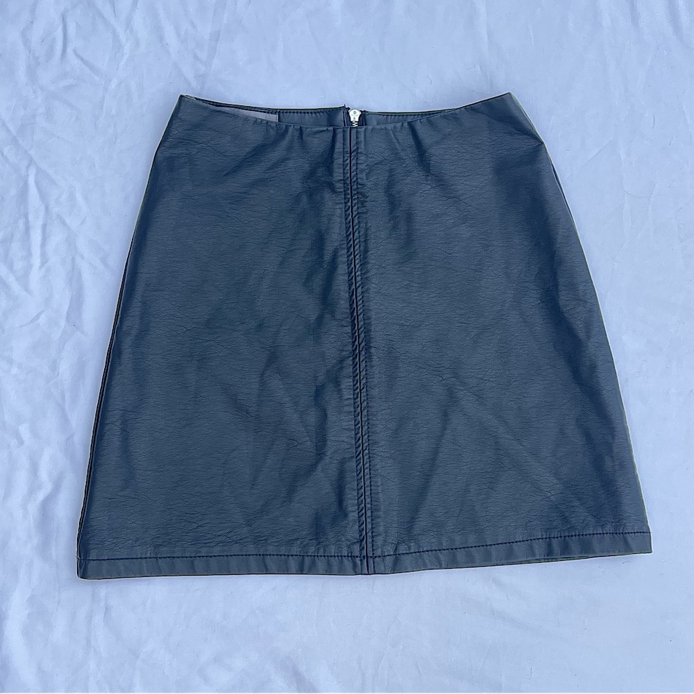 Primark Faux Leather A-Line Mini Skirt Black